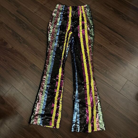 NWT sequin flares pants xs - Picture 2 of 11